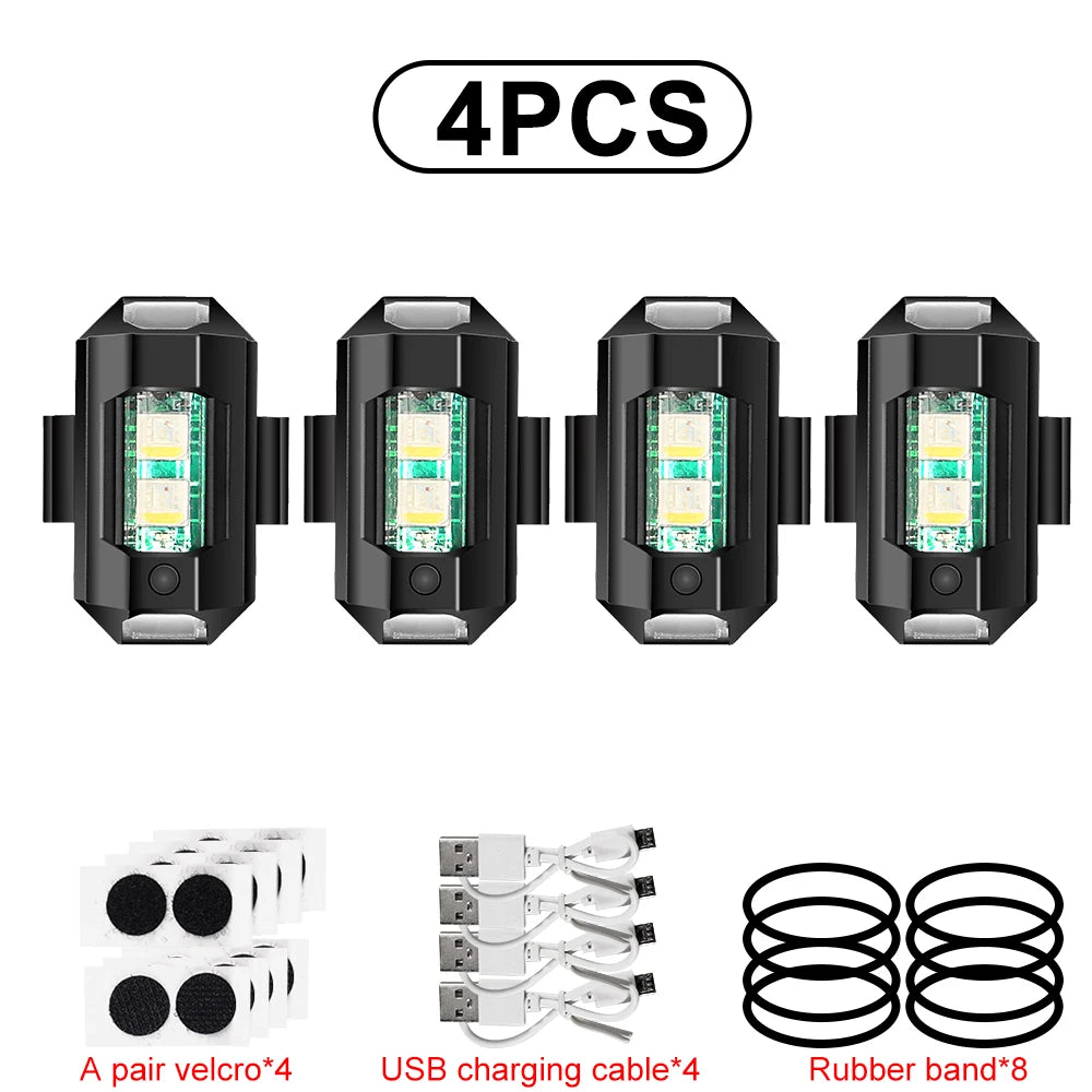 Luzes LED Universais (Indicador de Sinal) - Motocicleta, Carro, Drone e Biciclet