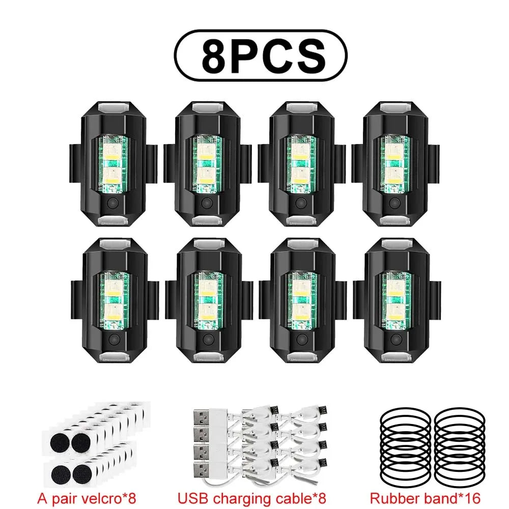 Luzes LED Universais (Indicador de Sinal) - Motocicleta, Carro, Drone e Biciclet