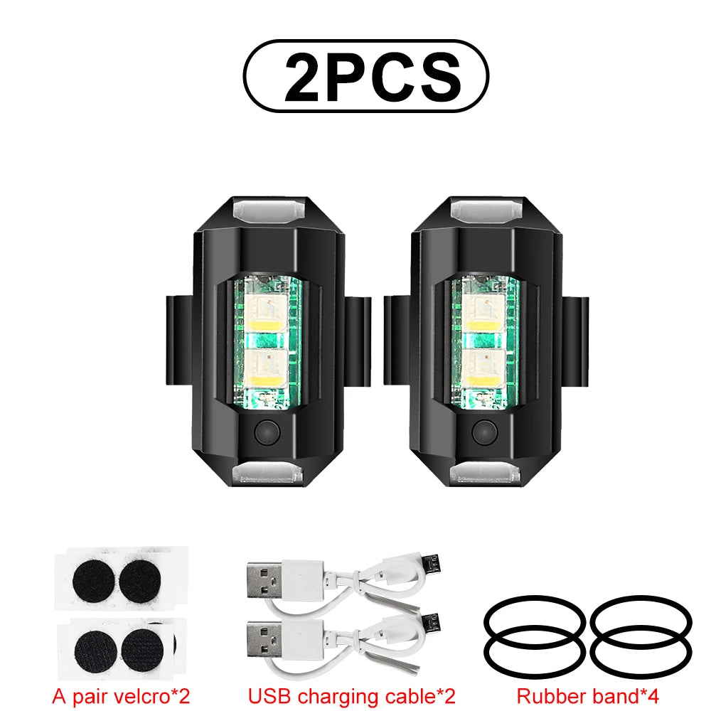 Luzes LED Universais (Indicador de Sinal) - Motocicleta, Carro, Drone e Biciclet